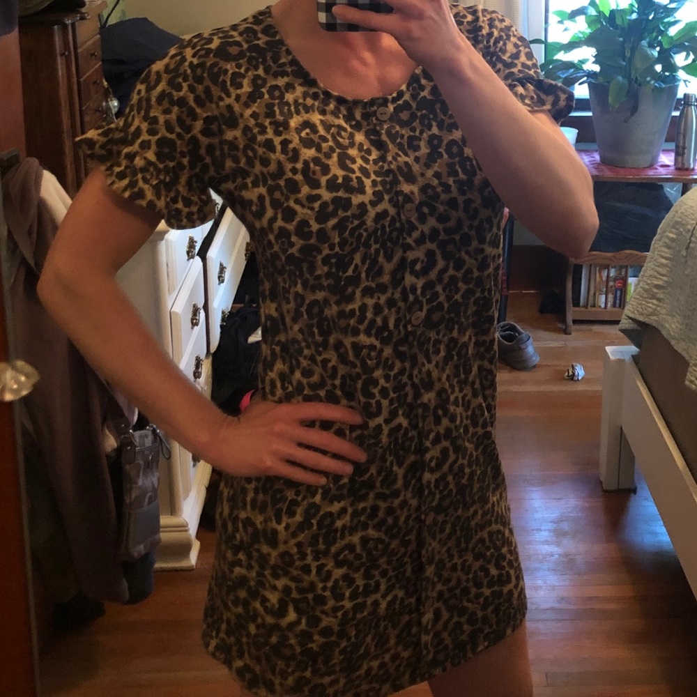 Cheetah Dress with Cute Sleeve Detail